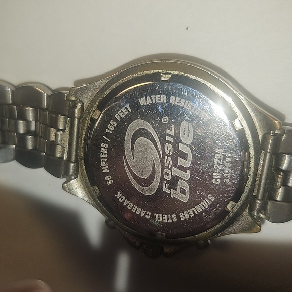Fossil Blue Silver Mens Chronograph Watch - Picture 5 of 6